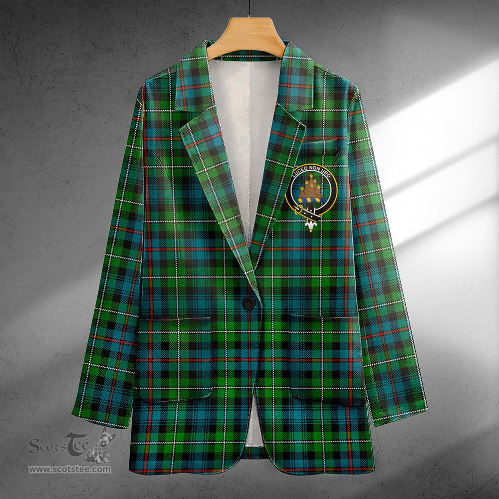ScotsTee Shop MacKenzie Ancient Clan Crest Casual Tartan Flat Lapel Collar Blazer Tartan Blazer Cotton
