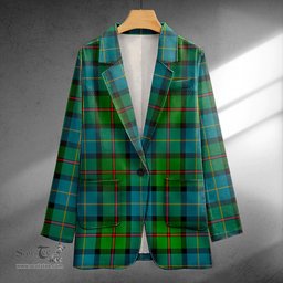 ScotsTee Shop MacLeod of Assynt Ancient Clan Crest Casual Tartan Flat Lapel Collar Blazer Tartan Blazer Cotton