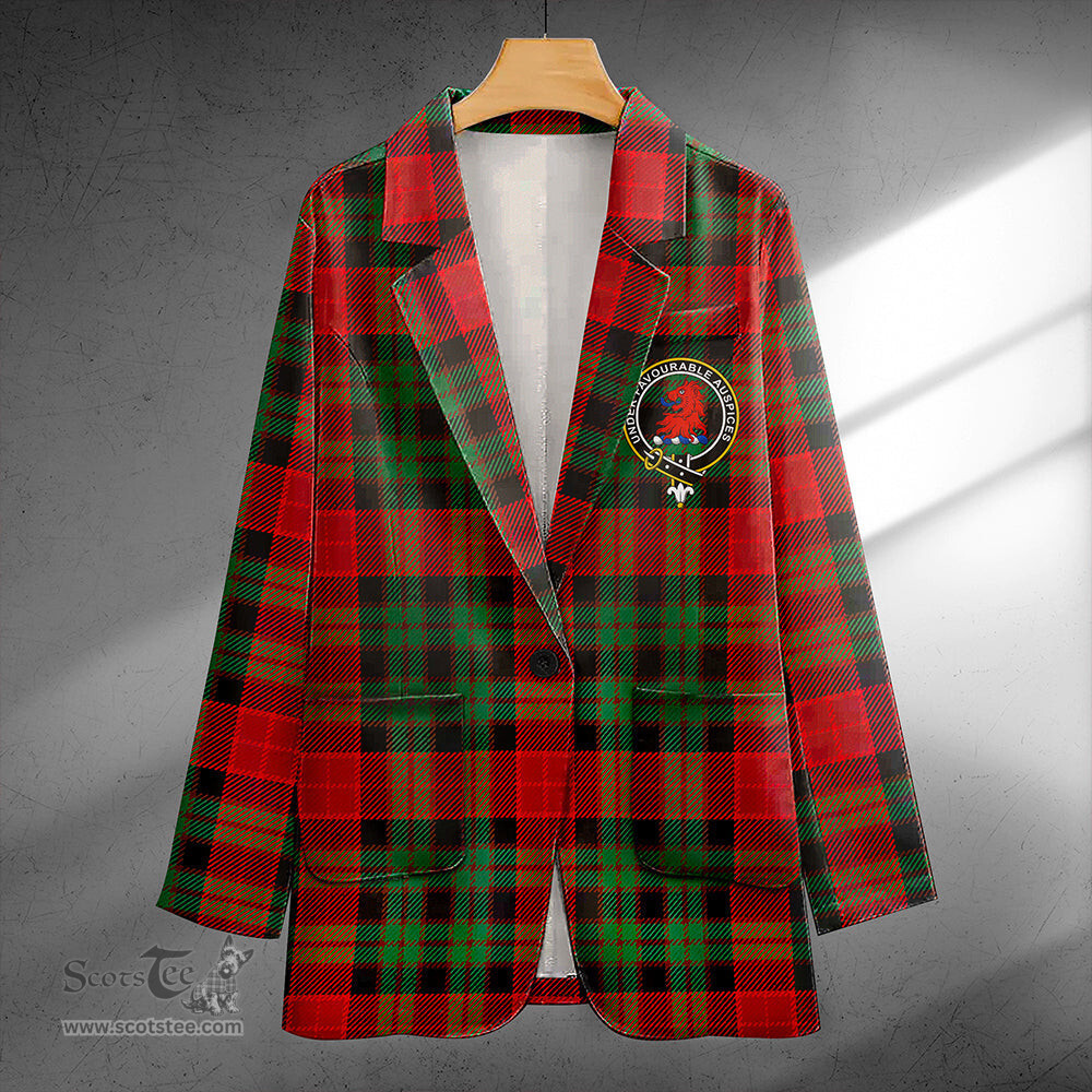 ScotsTee Shop Murdoch Modern Clan Crest Casual Tartan Flat Lapel Collar Blazer Tartan Blazer Cotton