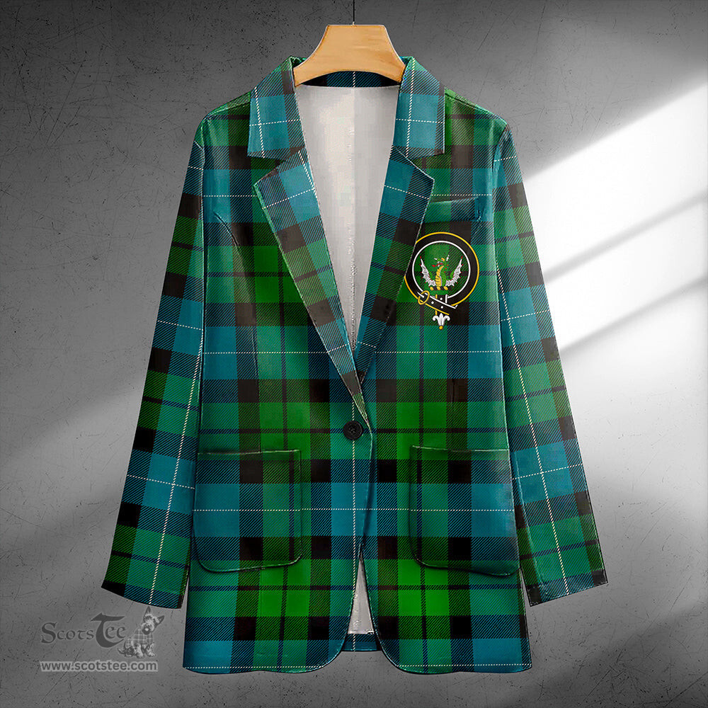 ScotsTee Shop MacKirdy Ancient Clan Crest Casual Tartan Flat Lapel Collar Blazer Tartan Blazer Cotton