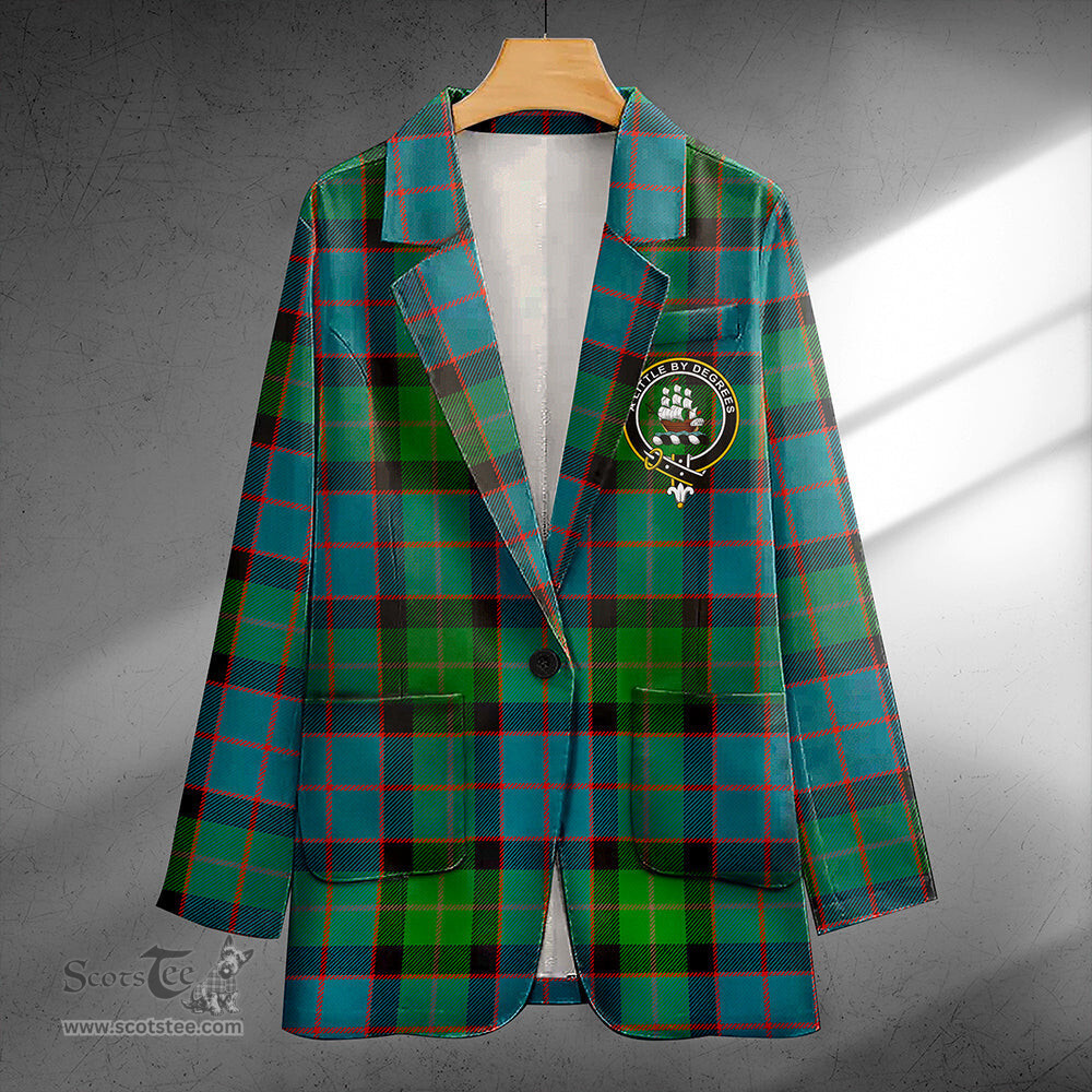 ScotsTee Shop MacWilliam (Williamson) Ancient Clan Crest Casual Tartan Flat Lapel Collar Blazer Tartan Blazer Cotton
