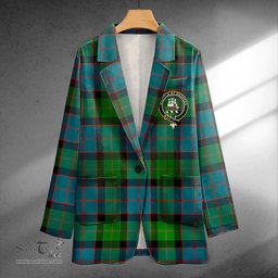ScotsTee Shop MacWilliam (Williamson) Ancient Clan Crest Casual Tartan Flat Lapel Collar Blazer Tartan Blazer Cotton