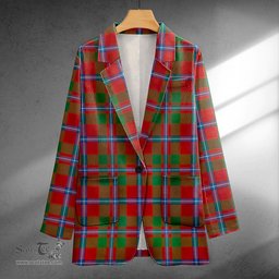 ScotsTee Shop Murray of Abercairney Portrait (Murray of Abercairney; Portrait) Modern Clan Crest Casual Tartan Flat Lapel Collar Blazer Tartan Blazer Cotton