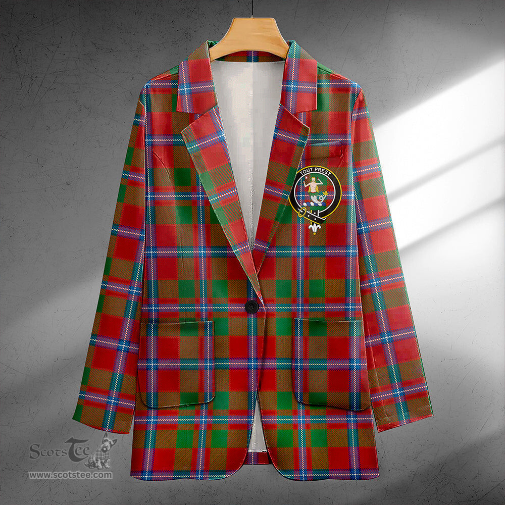 ScotsTee Shop Murray of Abercairney Portrait (Murray of Abercairney; Portrait) Modern Clan Crest Casual Tartan Flat Lapel Collar Blazer Tartan Blazer Cotton