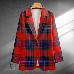 ScotsTee Shop Manson Modern Clan Crest Casual Tartan Flat Lapel Collar Blazer Tartan Blazer Cotton