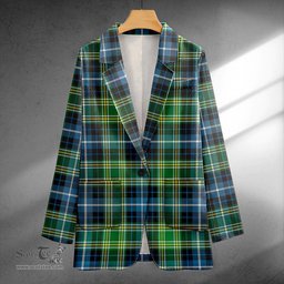ScotsTee Shop MacKellar Ancient Clan Crest Casual Tartan Flat Lapel Collar Blazer Tartan Blazer Cotton