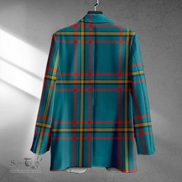 ScotsTee Shop MacLaine of LochBuie Hunting (MacLaine) Ancient Clan Crest Casual Tartan Flat Lapel Collar Blazer Tartan Blazer Cotton