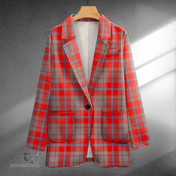 ScotsTee Shop Moubray Clan Crest Casual Tartan Flat Lapel Collar Blazer Tartan Blazer Cotton