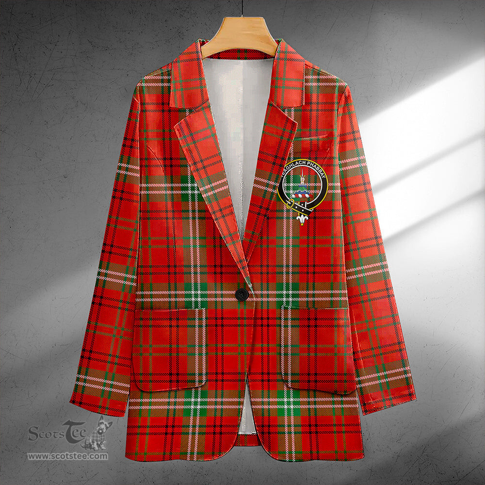 ScotsTee Shop Morrison Ancient Clan Crest Casual Tartan Flat Lapel Collar Blazer Tartan Blazer Cotton