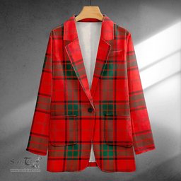ScotsTee Shop Maxwell Modern Clan Crest Casual Tartan Flat Lapel Collar Blazer Tartan Blazer Cotton