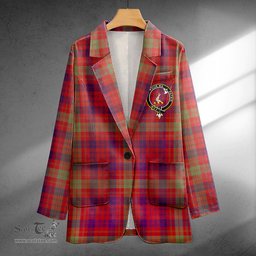 ScotsTee Shop MacTier Weathered Clan Crest Casual Tartan Flat Lapel Collar Blazer Tartan Blazer Cotton
