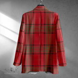 ScotsTee Shop Maxwell Weathered Clan Crest Casual Tartan Flat Lapel Collar Blazer Tartan Blazer Cotton