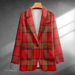 ScotsTee Shop Maxwell Weathered Clan Crest Casual Tartan Flat Lapel Collar Blazer Tartan Blazer Cotton