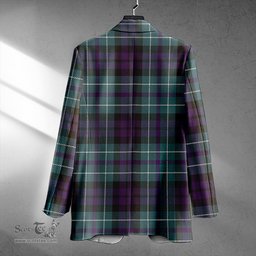 ScotsTee Shop MacNeil of Colonsay (MacNeil of Barra of Colonsay) Weathered Clan Crest Casual Tartan Flat Lapel Collar Blazer Tartan Blazer Cotton