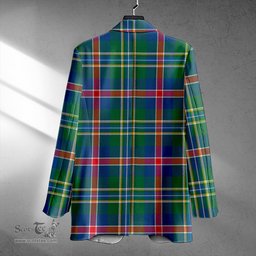 ScotsTee Shop Mary, Queen of Scots Modern Clan Crest Casual Tartan Flat Lapel Collar Blazer Tartan Blazer Cotton
