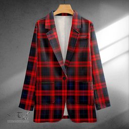 ScotsTee Shop MacLachlan Modern Clan Crest Casual Tartan Flat Lapel Collar Blazer Tartan Blazer Cotton