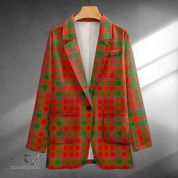 ScotsTee Shop Munro (Logan) Ancient Clan Crest Casual Tartan Flat Lapel Collar Blazer Tartan Blazer Cotton