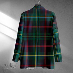 ScotsTee Shop Malcolm Modern Clan Crest Casual Tartan Flat Lapel Collar Blazer Tartan Blazer Cotton
