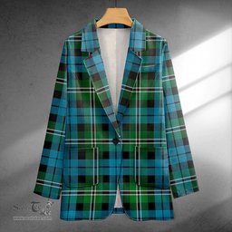 ScotsTee Shop Melville Ancient Clan Crest Casual Tartan Flat Lapel Collar Blazer Tartan Blazer Cotton
