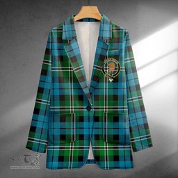 ScotsTee Shop Melville Ancient Clan Crest Casual Tartan Flat Lapel Collar Blazer Tartan Blazer Cotton