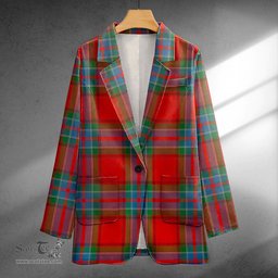 ScotsTee Shop MacRae of Ardentoul Ancient Clan Crest Casual Tartan Flat Lapel Collar Blazer Tartan Blazer Cotton