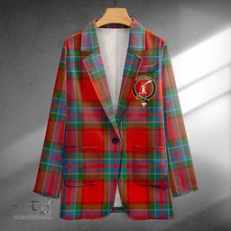 ScotsTee Shop MacRae of Ardentoul Ancient Clan Crest Casual Tartan Flat Lapel Collar Blazer Tartan Blazer Cotton
