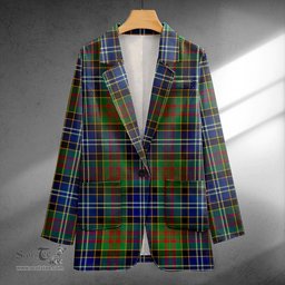 ScotsTee Shop Paisley Drennan (Drennan Drennan) Modern Clan Crest Casual Tartan Flat Lapel Collar Blazer Tartan Blazer Cotton