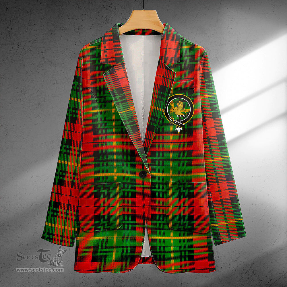 ScotsTee Shop Martin Ancient Clan Crest Casual Tartan Flat Lapel Collar Blazer Tartan Blazer Cotton