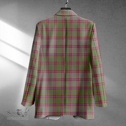 ScotsTee Shop MacPherson of Glentruim Weathered Clan Crest Casual Tartan Flat Lapel Collar Blazer Tartan Blazer Cotton