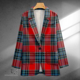 ScotsTee Shop MacLeay Modern Clan Crest Casual Tartan Flat Lapel Collar Blazer Tartan Blazer Cotton