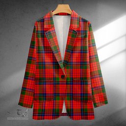 ScotsTee Shop Nicolson Modern Clan Crest Casual Tartan Flat Lapel Collar Blazer Tartan Blazer Cotton