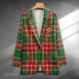 ScotsTee Shop MacWhirter Modern Clan Crest Casual Tartan Flat Lapel Collar Blazer Tartan Blazer Cotton