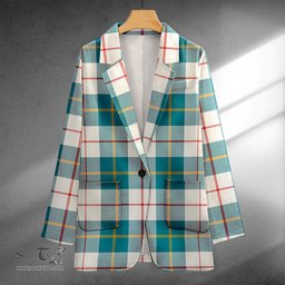ScotsTee Shop MacRae of Conchra Ancient Clan Crest Casual Tartan Flat Lapel Collar Blazer Tartan Blazer Cotton