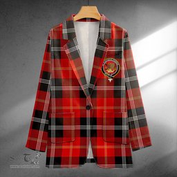ScotsTee Shop Marjoribanks Ancient Clan Crest Casual Tartan Flat Lapel Collar Blazer Tartan Blazer Cotton