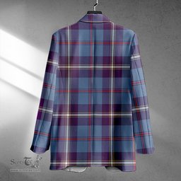 ScotsTee Shop MacRae of America Weathered Clan Crest Casual Tartan Flat Lapel Collar Blazer Tartan Blazer Cotton