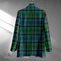 ScotsTee Shop MacIsaac Ancient Clan Crest Casual Tartan Flat Lapel Collar Blazer Tartan Blazer Cotton