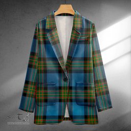 ScotsTee Shop MacLaren of Broich Ancient Clan Crest Casual Tartan Flat Lapel Collar Blazer Tartan Blazer Cotton