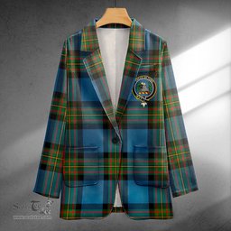 ScotsTee Shop MacLaren of Broich Ancient Clan Crest Casual Tartan Flat Lapel Collar Blazer Tartan Blazer Cotton