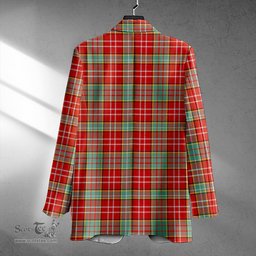 ScotsTee Shop Ogilvie Ancient Clan Crest Casual Tartan Flat Lapel Collar Blazer Tartan Blazer Cotton