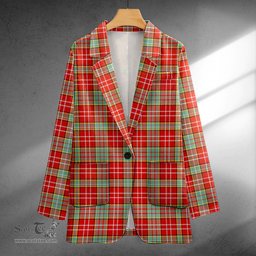 ScotsTee Shop Ogilvie Ancient Clan Crest Casual Tartan Flat Lapel Collar Blazer Tartan Blazer Cotton
