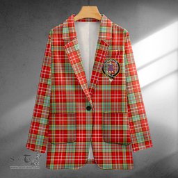 ScotsTee Shop Ogilvie Ancient Clan Crest Casual Tartan Flat Lapel Collar Blazer Tartan Blazer Cotton