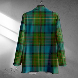 ScotsTee Shop Muir Ancient Clan Crest Casual Tartan Flat Lapel Collar Blazer Tartan Blazer Cotton