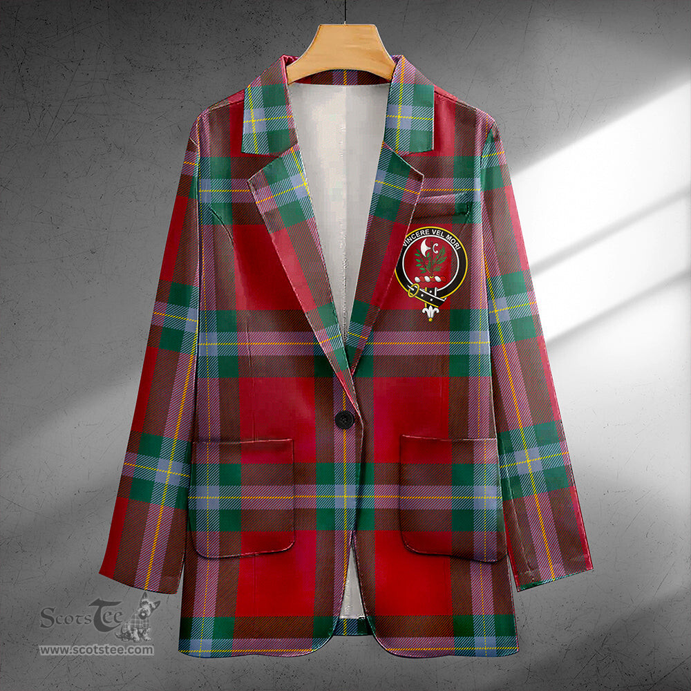 ScotsTee Shop MacLaine of LochBuie (Cockburn) (MacLaine of LochBuie) Modern Clan Crest Casual Tartan Flat Lapel Collar Blazer Tartan Blazer Cotton