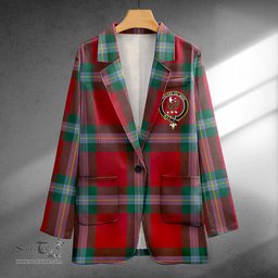 ScotsTee Shop MacLaine of LochBuie (Cockburn) (MacLaine of LochBuie) Modern Clan Crest Casual Tartan Flat Lapel Collar Blazer Tartan Blazer Cotton