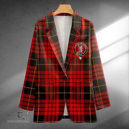ScotsTee Shop MacQueen Ancient Clan Crest Casual Tartan Flat Lapel Collar Blazer Tartan Blazer Cotton