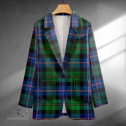 ScotsTee Shop MacNeil of Barra Old (MacNeill Old) Modern Clan Crest Casual Tartan Flat Lapel Collar Blazer Tartan Blazer Cotton