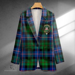 ScotsTee Shop MacNeil of Barra Old (MacNeill Old) Modern Clan Crest Casual Tartan Flat Lapel Collar Blazer Tartan Blazer Cotton