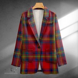 ScotsTee Shop Oliver Modern Clan Crest Casual Tartan Flat Lapel Collar Blazer Tartan Blazer Cotton