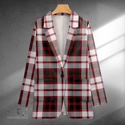 ScotsTee Shop MacPherson of Pitmain Modern Clan Crest Casual Tartan Flat Lapel Collar Blazer Tartan Blazer Cotton