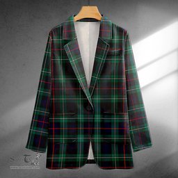 ScotsTee Shop MacKenzie Modern Clan Crest Casual Tartan Flat Lapel Collar Blazer Tartan Blazer Cotton